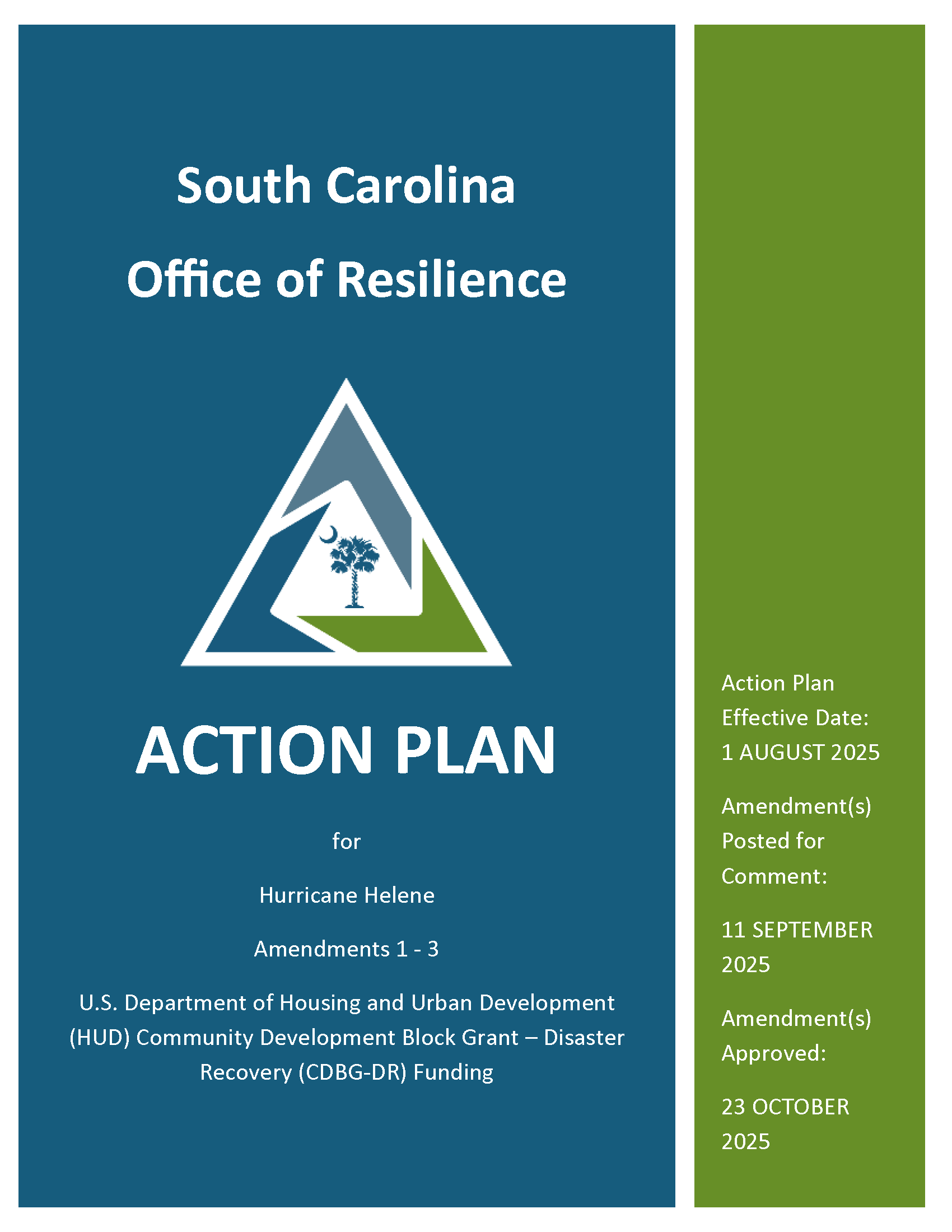 An image of the cover page of the Action Plan with Amendments 1, 2, and 3